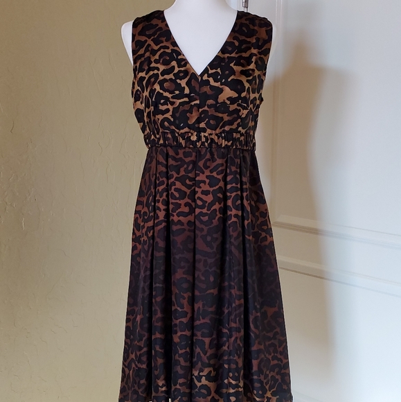 Alfani Silk Leopard Print Dress - Picture 1 of 8